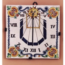 Relógio de sol em cerâmica rústico e clássico. Córdoba. modelo de rainha isabel 