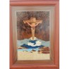 Tableau de marqueterie. Christ de Dali